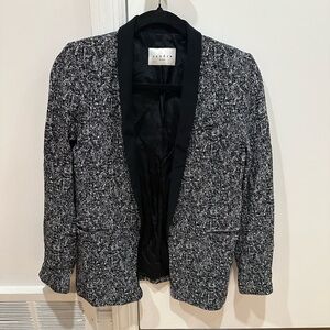 Sandro Black and Gray Tweed Blazer